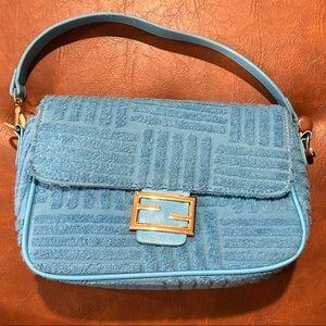 Elegant Blue Designer Shoulder Bag